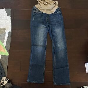 Wallflower Dark Blue Boot Cut Maternity Jeans
